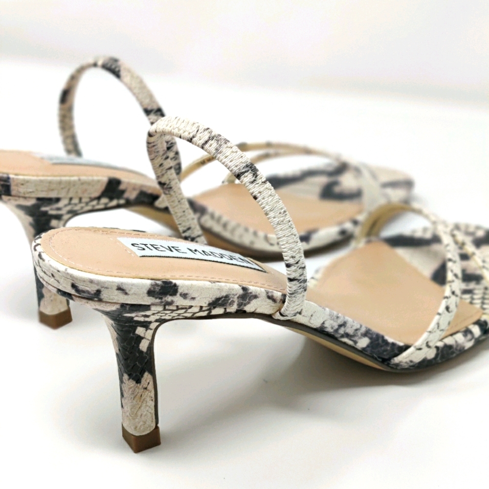 Steve Madden Size 7 Loft Sandal Taupe/Black Snake